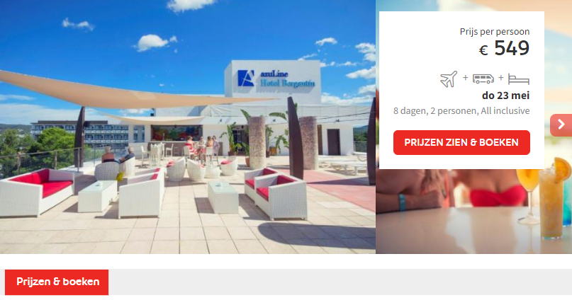 Prijs Hotel Azuline Bergantin Ibiza